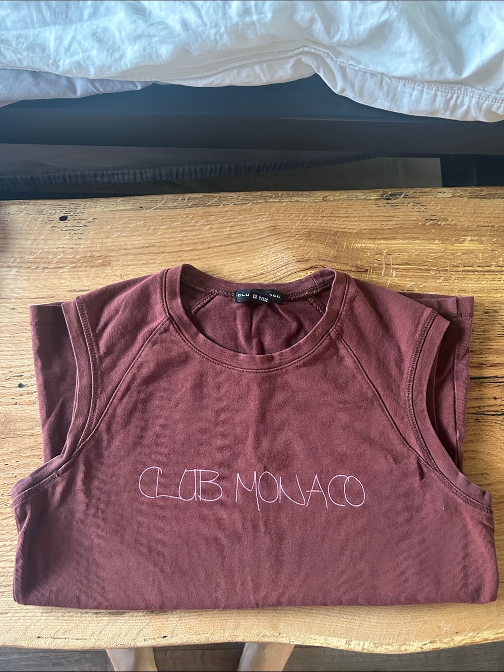 Club Monaco Rust Red Sleeveless Logo Tank